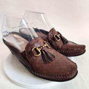 Rialto Mules Womens Size 9 M Brown Faux Leather Slip-On Vegan Block Heel Santana